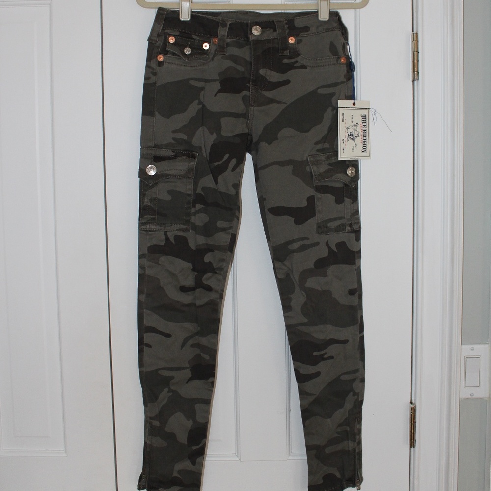True Religion Camo Cargo Skinny Jeans